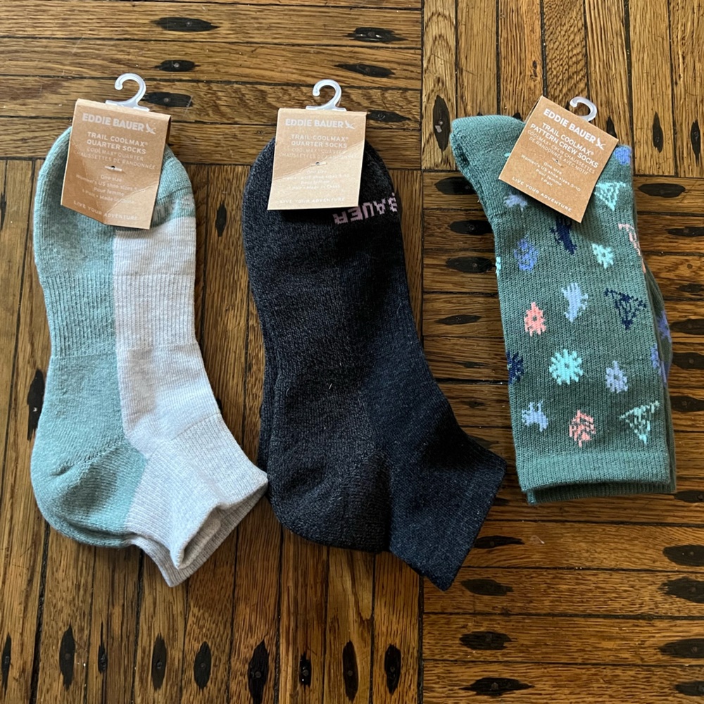 (3) NWT Eddie Bauer Trail CoolMax Socks
